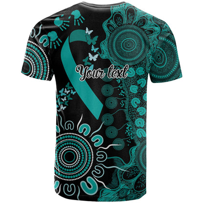 Australia Ovarian Cancer Support Personalised T Shirt Aboriginal Ribbon Dot Painting