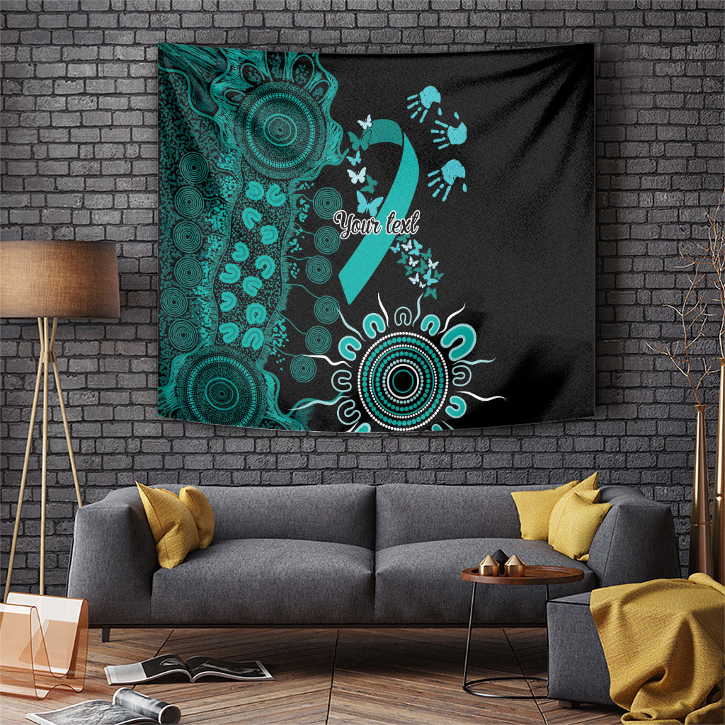 Australia Ovarian Cancer Support Personalised Tapestry Aboriginal Ribbon Dot Painting
