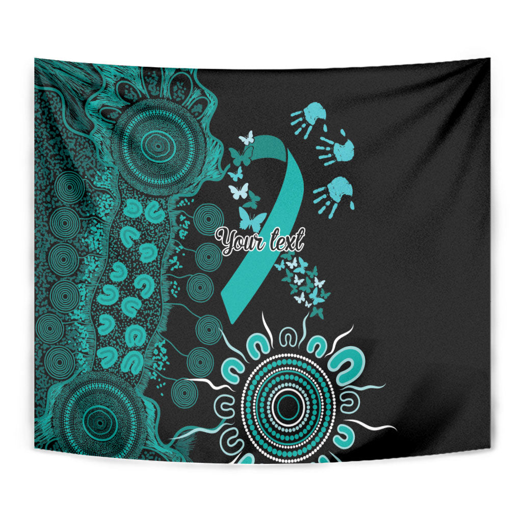 Australia Ovarian Cancer Support Personalised Tapestry Aboriginal Ribbon Dot Painting