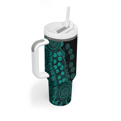 Australia Ovarian Cancer Support Personalised Tumbler With Handle Aboriginal Ribbon Dot Painting