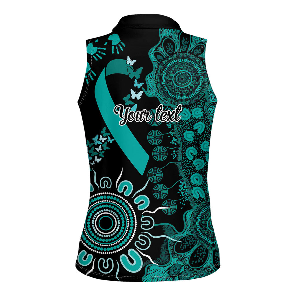 Australia Ovarian Cancer Support Personalised Women Sleeveless Polo Shirt Aboriginal Ribbon Dot Painting