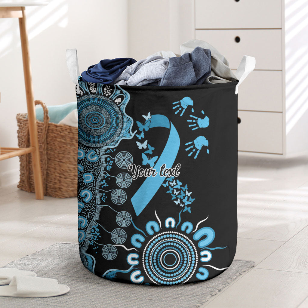 Australia Prostate Cancer Support Personalised Laundry Basket Aboriginal Ribbon Dot Painting