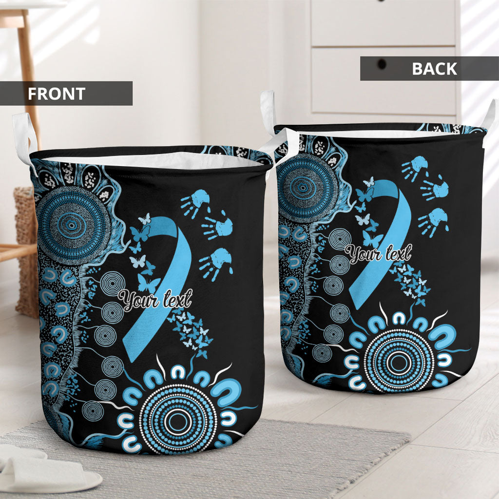 Australia Prostate Cancer Support Personalised Laundry Basket Aboriginal Ribbon Dot Painting