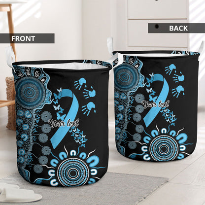 Australia Prostate Cancer Support Personalised Laundry Basket Aboriginal Ribbon Dot Painting