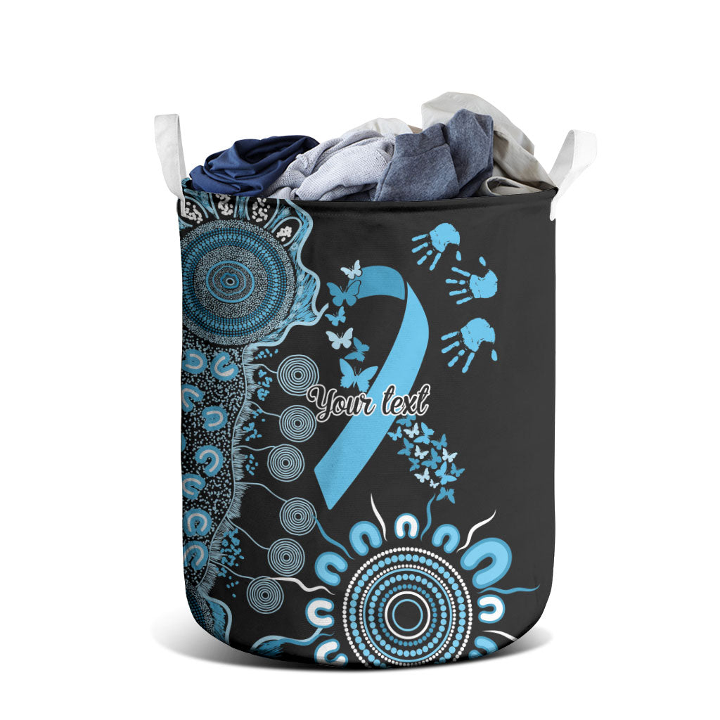 Australia Prostate Cancer Support Personalised Laundry Basket Aboriginal Ribbon Dot Painting