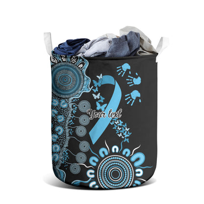 Australia Prostate Cancer Support Personalised Laundry Basket Aboriginal Ribbon Dot Painting