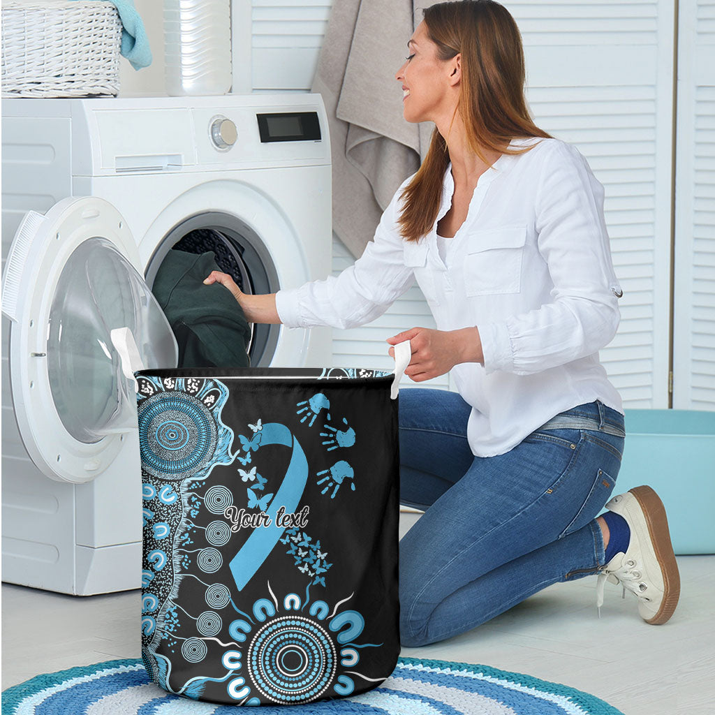 Australia Prostate Cancer Support Personalised Laundry Basket Aboriginal Ribbon Dot Painting