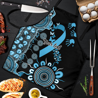 Australia Prostate Cancer Support Personalised Apron Aboriginal Ribbon Dot Painting