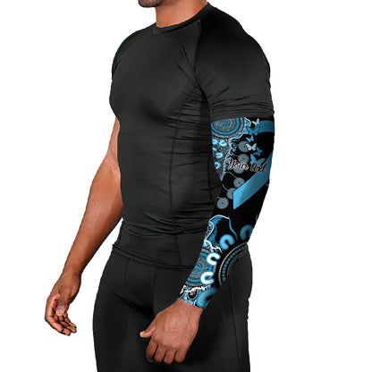 Australia Prostate Cancer Support Personalised Arm Sleeves Aboriginal Ribbon Dot Painting