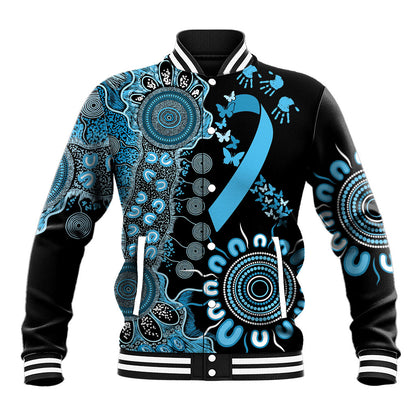 Australia Prostate Cancer Support Personalised Baseball Jacket Aboriginal Ribbon Dot Painting