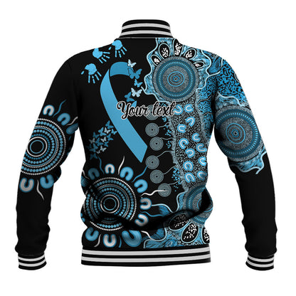 Australia Prostate Cancer Support Personalised Baseball Jacket Aboriginal Ribbon Dot Painting