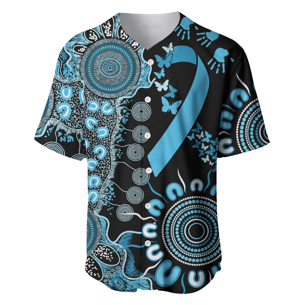 Australia Prostate Cancer Support Personalised Baseball Jersey Aboriginal Ribbon Dot Painting