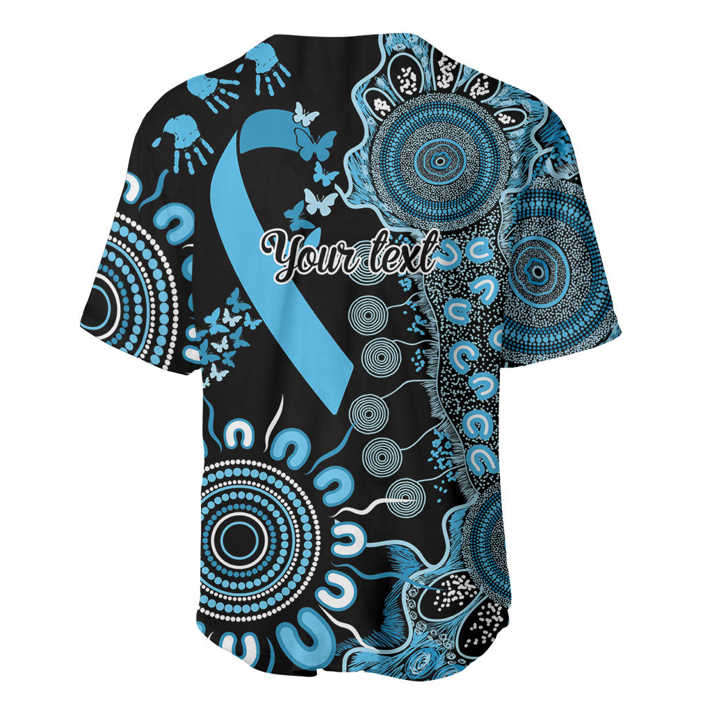 Australia Prostate Cancer Support Personalised Baseball Jersey Aboriginal Ribbon Dot Painting