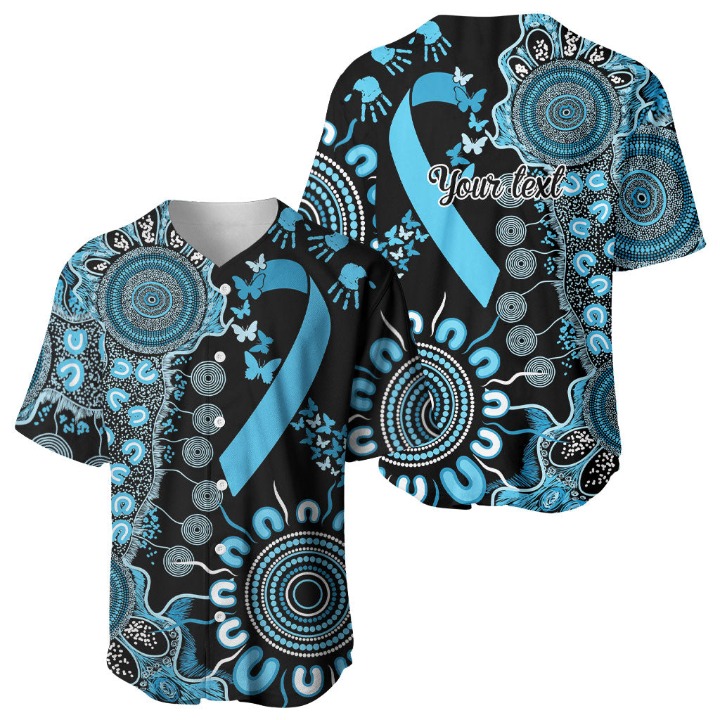 Australia Prostate Cancer Support Personalised Baseball Jersey Aboriginal Ribbon Dot Painting