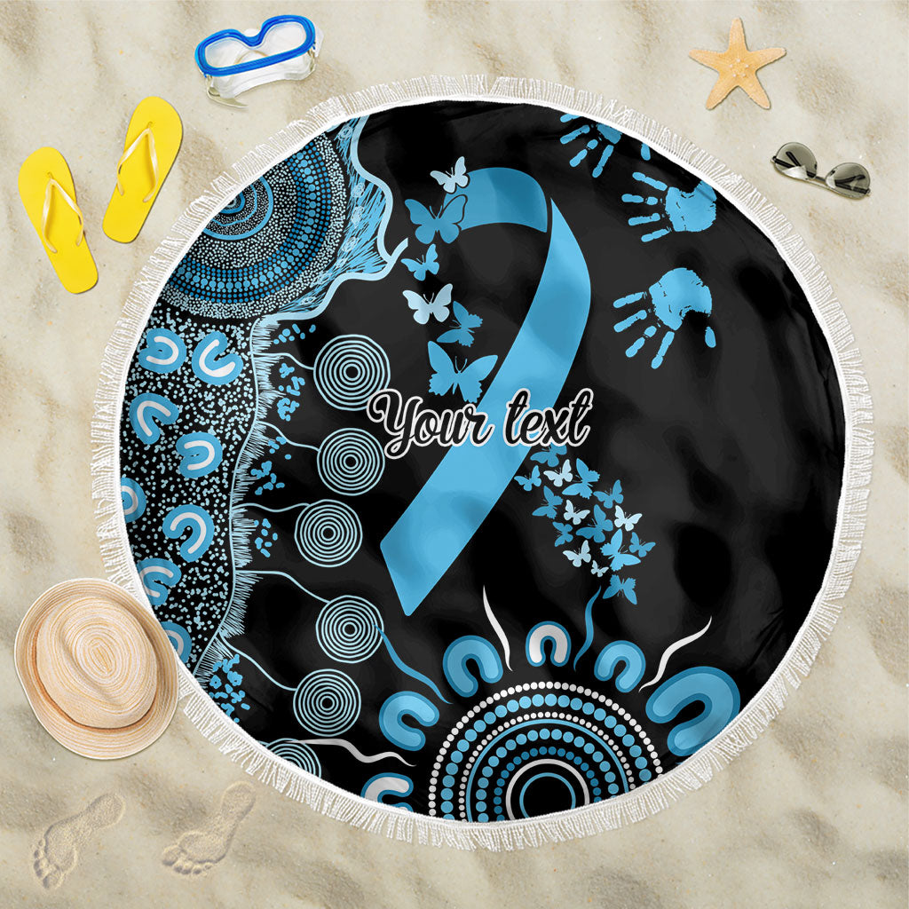 Australia Prostate Cancer Support Personalised Beach Blanket Aboriginal Ribbon Dot Painting