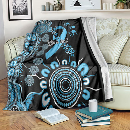 Australia Prostate Cancer Support Personalised Blanket Aboriginal Ribbon Dot Painting