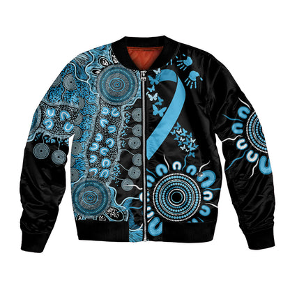 Australia Prostate Cancer Support Personalised Bomber Jacket Aboriginal Ribbon Dot Painting