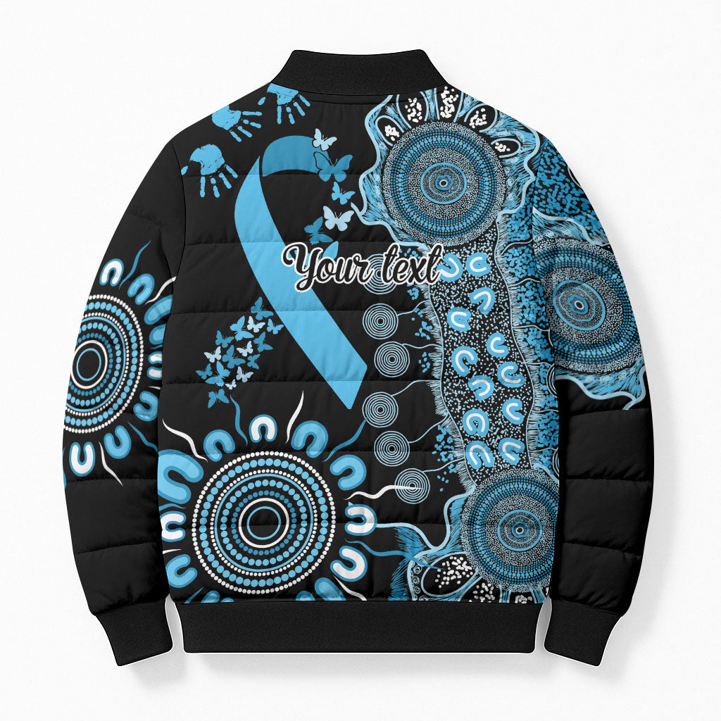 Australia Prostate Cancer Support Personalised Bomber Puffer Jacket Aboriginal Ribbon Dot Painting