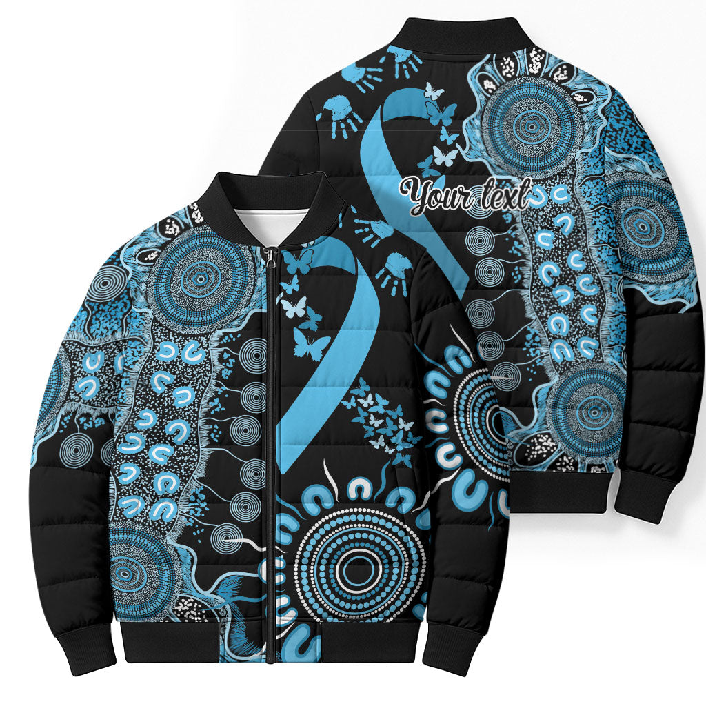 Australia Prostate Cancer Support Personalised Bomber Puffer Jacket Aboriginal Ribbon Dot Painting