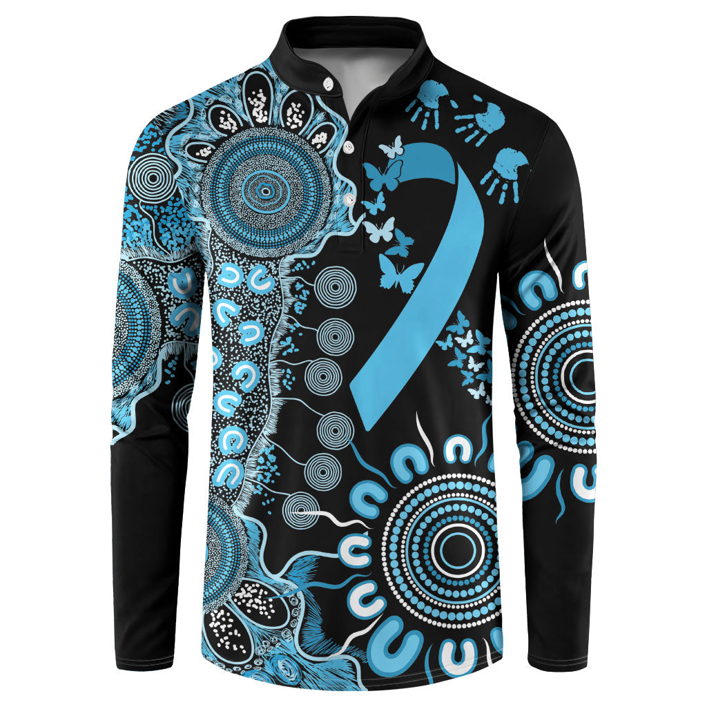 Australia Prostate Cancer Support Personalised Button Sweatshirt Aboriginal Ribbon Dot Painting