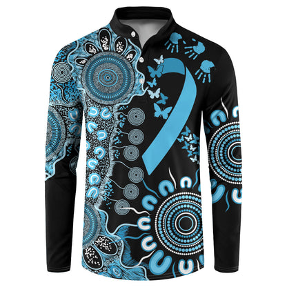 Australia Prostate Cancer Support Personalised Button Sweatshirt Aboriginal Ribbon Dot Painting