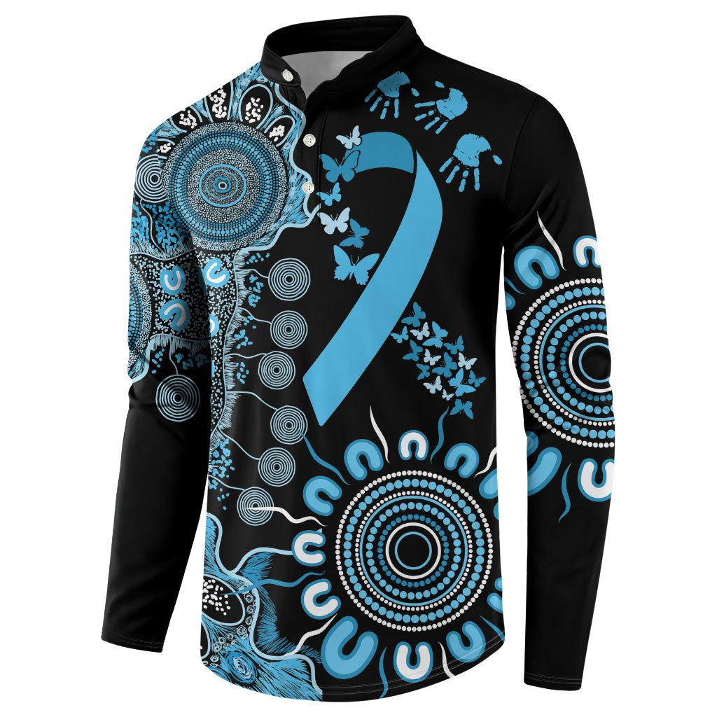 Australia Prostate Cancer Support Personalised Button Sweatshirt Aboriginal Ribbon Dot Painting