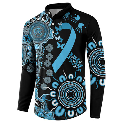 Australia Prostate Cancer Support Personalised Button Sweatshirt Aboriginal Ribbon Dot Painting