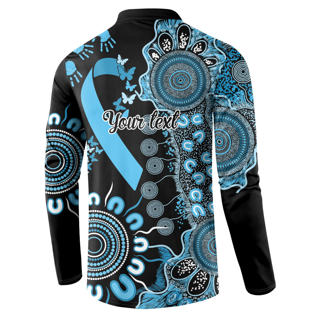 Australia Prostate Cancer Support Personalised Button Sweatshirt Aboriginal Ribbon Dot Painting