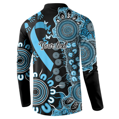 Australia Prostate Cancer Support Personalised Button Sweatshirt Aboriginal Ribbon Dot Painting
