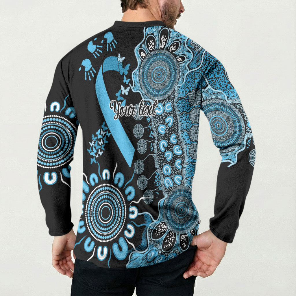 Australia Prostate Cancer Support Personalised Button Sweatshirt Aboriginal Ribbon Dot Painting