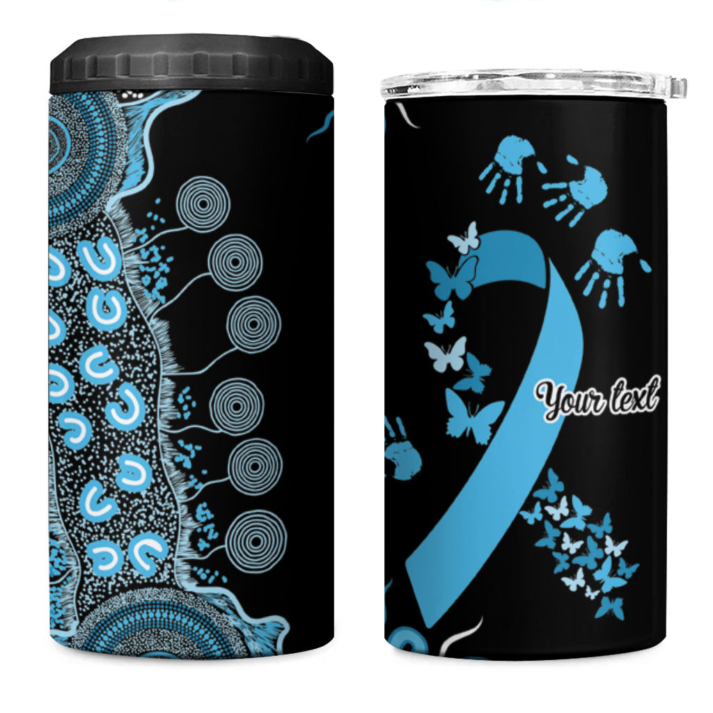 Australia Prostate Cancer Support Personalised 4 in 1 Can Cooler Tumbler Aboriginal Ribbon Dot Painting