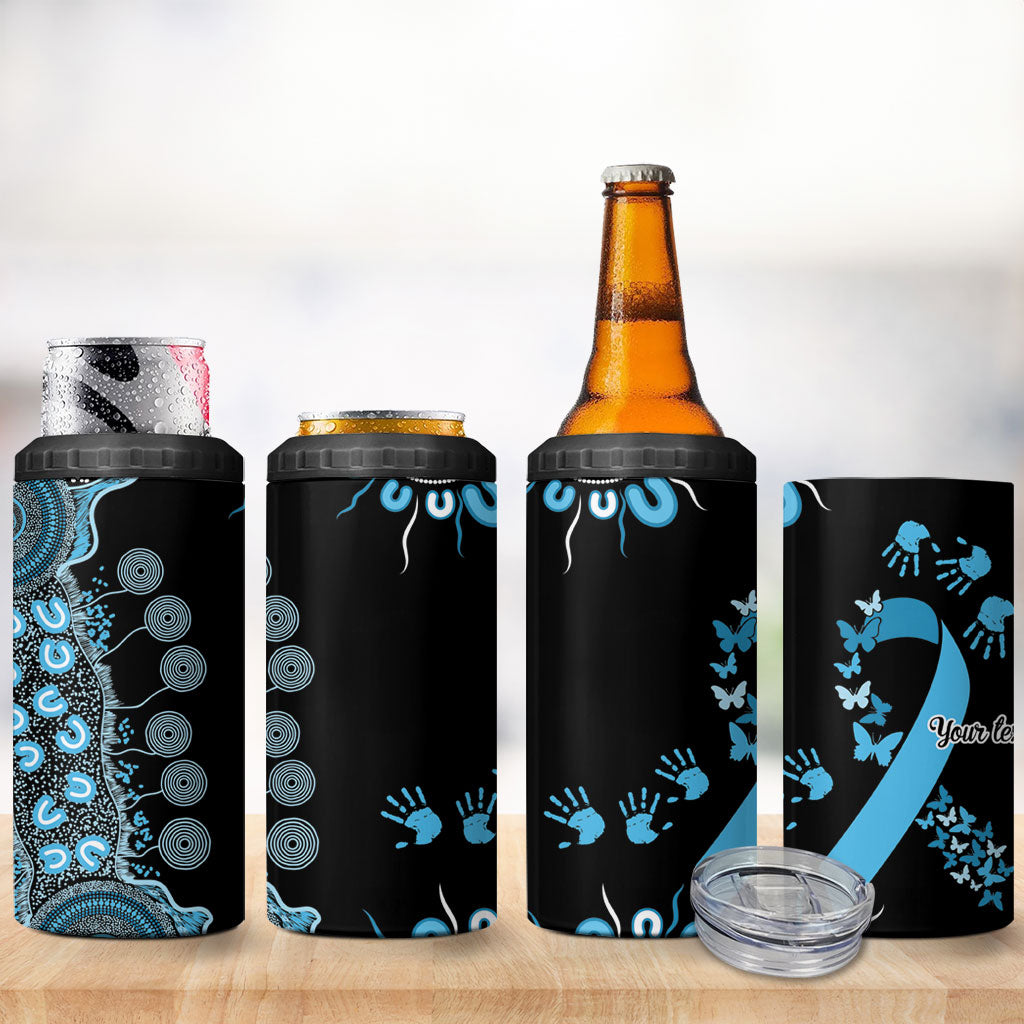 Australia Prostate Cancer Support Personalised 4 in 1 Can Cooler Tumbler Aboriginal Ribbon Dot Painting