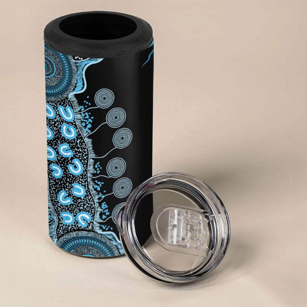 Australia Prostate Cancer Support Personalised 4 in 1 Can Cooler Tumbler Aboriginal Ribbon Dot Painting