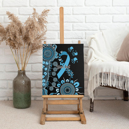 Australia Prostate Cancer Support Personalised Canvas Wall Art Aboriginal Ribbon Dot Painting
