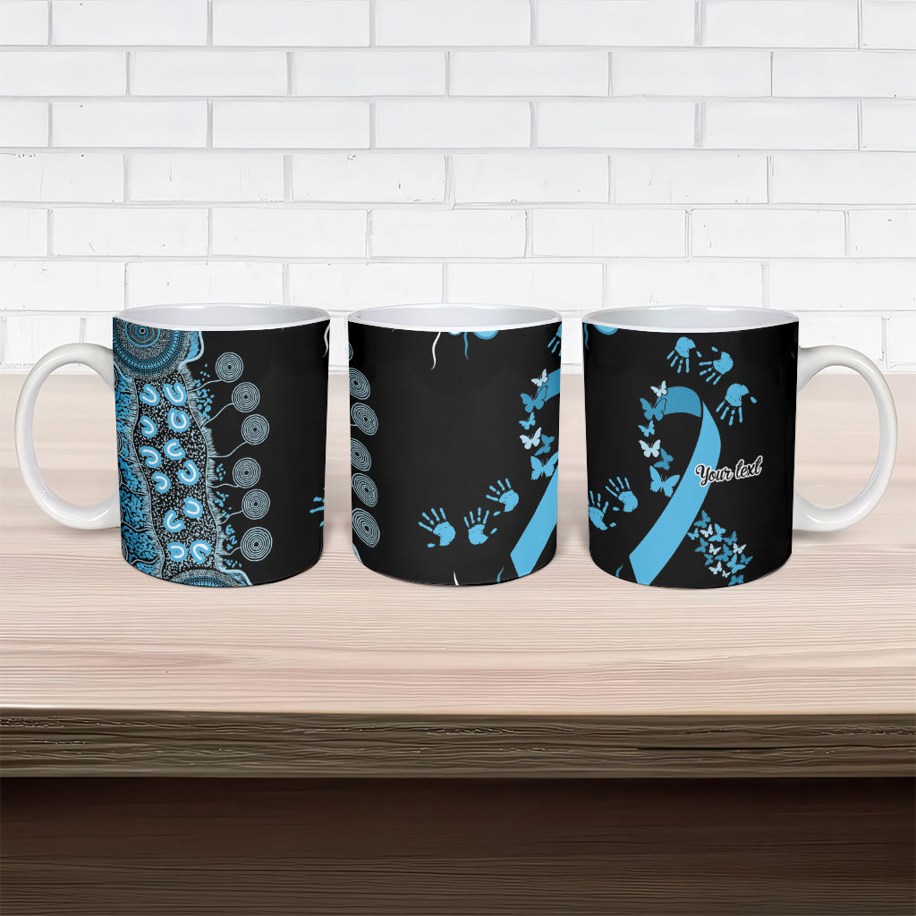 Australia Prostate Cancer Support Personalised Ceramic Mug Aboriginal Ribbon Dot Painting