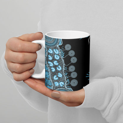 Australia Prostate Cancer Support Personalised Ceramic Mug Aboriginal Ribbon Dot Painting