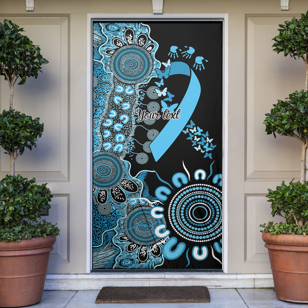 Australia Prostate Cancer Support Personalised Door Cover Aboriginal Ribbon Dot Painting