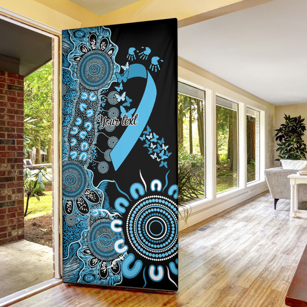 Australia Prostate Cancer Support Personalised Door Cover Aboriginal Ribbon Dot Painting