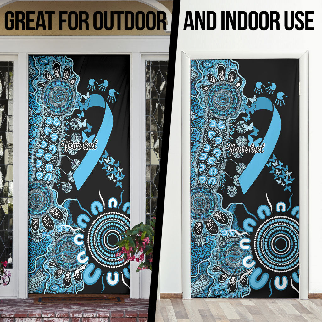 Australia Prostate Cancer Support Personalised Door Cover Aboriginal Ribbon Dot Painting