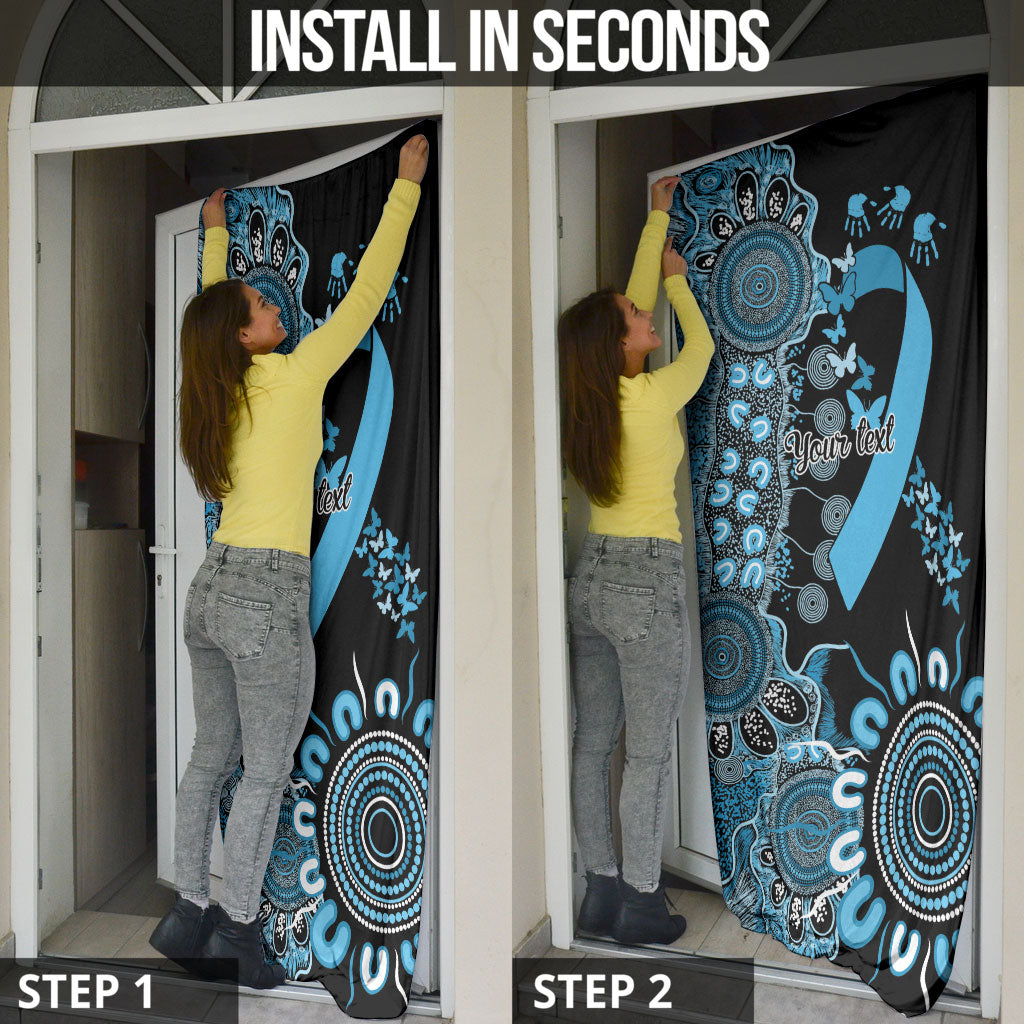 Australia Prostate Cancer Support Personalised Door Cover Aboriginal Ribbon Dot Painting
