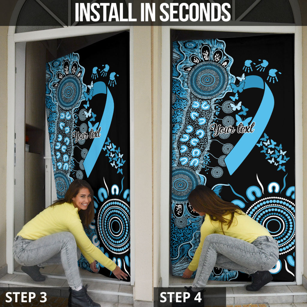 Australia Prostate Cancer Support Personalised Door Cover Aboriginal Ribbon Dot Painting
