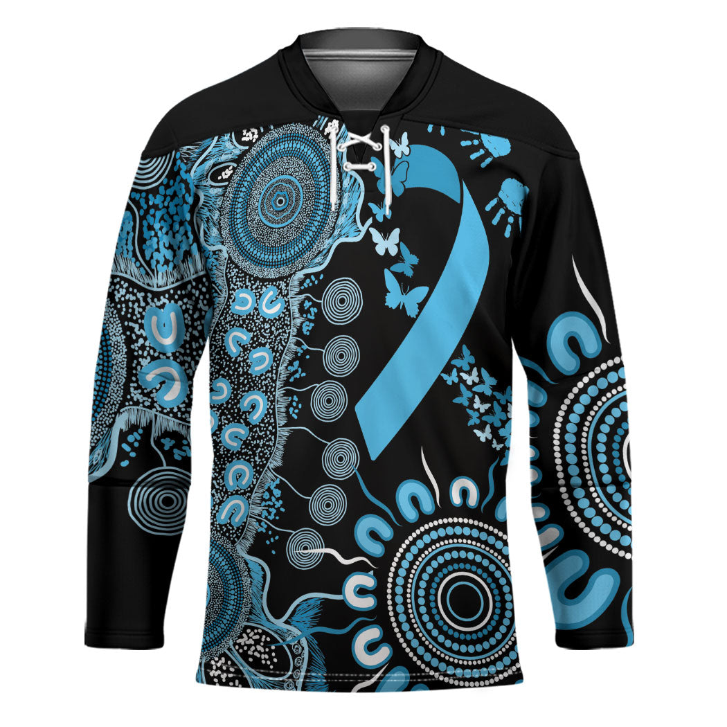 Australia Prostate Cancer Support Personalised Hockey Jersey Aboriginal Ribbon Dot Painting