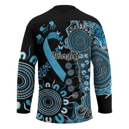 Australia Prostate Cancer Support Personalised Hockey Jersey Aboriginal Ribbon Dot Painting