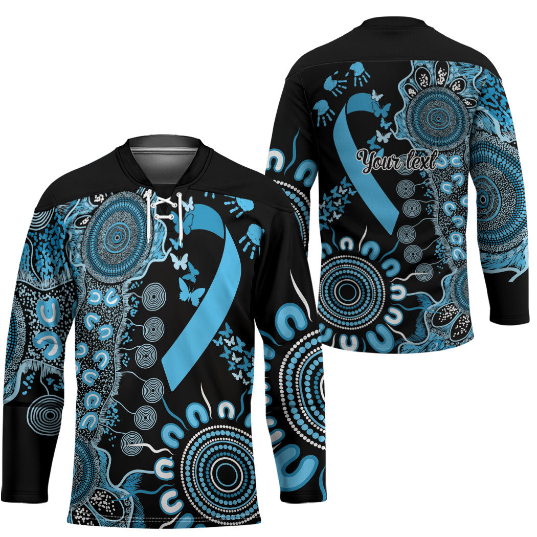Australia Prostate Cancer Support Personalised Hockey Jersey Aboriginal Ribbon Dot Painting