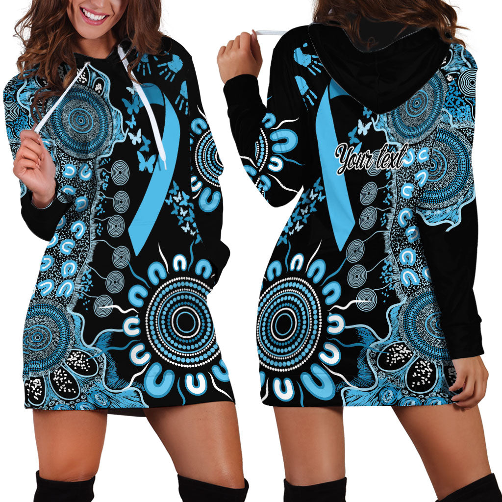 Australia Prostate Cancer Support Personalised Hoodie Dress Aboriginal Ribbon Dot Painting