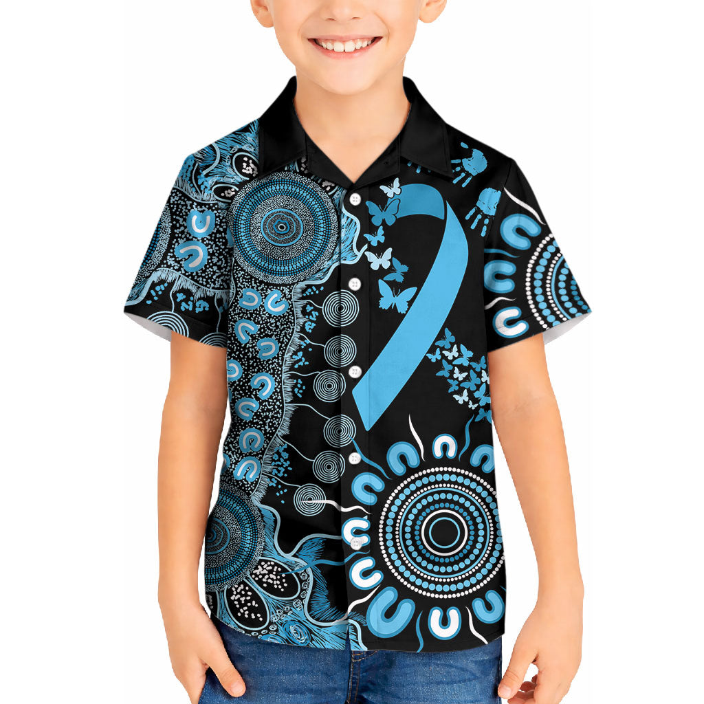 Australia Prostate Cancer Support Personalised Kid Hawaiian Shirt Aboriginal Ribbon Dot Painting