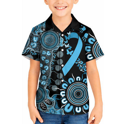 Australia Prostate Cancer Support Personalised Kid Hawaiian Shirt Aboriginal Ribbon Dot Painting