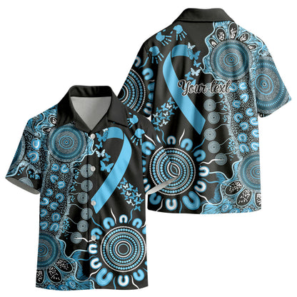 Australia Prostate Cancer Support Personalised Kid Hawaiian Shirt Aboriginal Ribbon Dot Painting