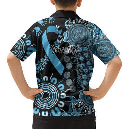 Australia Prostate Cancer Support Personalised Kid Hawaiian Shirt Aboriginal Ribbon Dot Painting