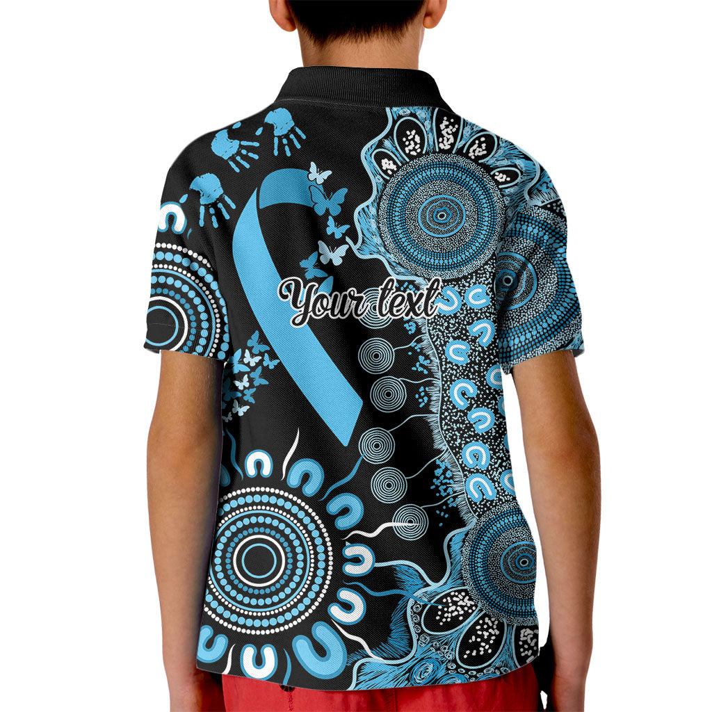 Australia Prostate Cancer Support Personalised Kid Polo Shirt Aboriginal Ribbon Dot Painting